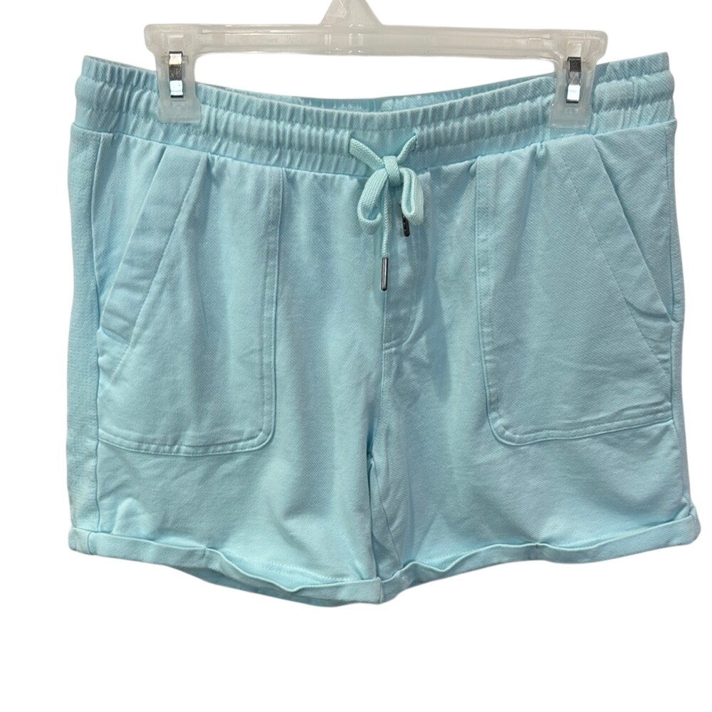 Avia Knit Lounge Shorts Drawstring Waist‎ Pockets Light Blue M (8-10)